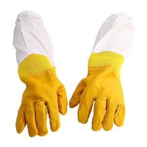 Guantes de apicultura de cuero Premium con manga larga de algodón y puño elástico Guantes DE SEGURIDAD personalizados-A prueba de picaduras y antiquímicos - Product Image 1