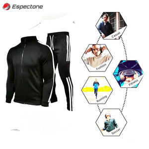 Ropa deportiva informal de rayas sólidas para entrenamiento de los hombres, chándal transpirable cálido para la piel, chándales para correr, logotipo personalizado de Espectone - Product Image 6