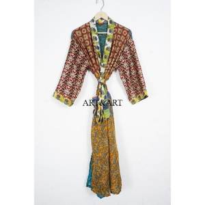 Última Colección de Kimonos de Verano Elegantes y Vintage para Mujer, 100% Seda, Cortos, Casuales, con Estampado Floral y Apliques, Ropa de Dormir - Product Image 1