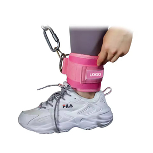 Sangles de cheville de haute qualité pour l'entraînement, en matériau PU, pour la salle de sport avec machines à câbles, logo personnalisé possible - Product Image 5