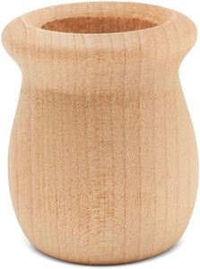 Bougeoirs en pot de haricots 1-5/8 pouces, 29/32 trous, paquet de 12 bougeoirs en bois non finis, tournages pour l'artisanat - Product Image 5