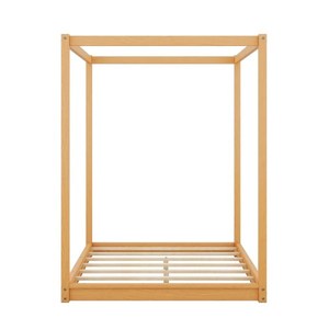 Lit à baldaquin moderne pleine grandeur en bois massif avec rangement et pieds de soutien pour enfants Origine Vietnam - Product Image 4