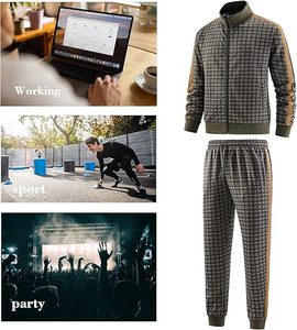 Chándal de 2 piezas para hombre, chándal informal de manga larga con cremallera completa, conjunto deportivo para correr - Product Image 4