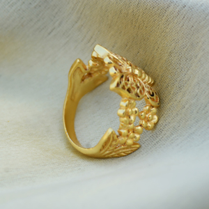 New Wholesale Fashion Charm 14k Gold Plated Butterfly Big Beautiful Band Ring for Women Girl Brass Jewelry Insect Accessories - Product Image 5