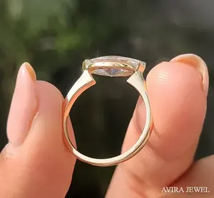 Anillo de Compromiso de Diamante Moissanite Premium de 1 Ct para Mujer, Plata 925, Corte Marquesa, Sin Níquel, Sin Plomo, Joyería Nupcial para Boda - Product Image 5