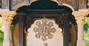 Modern Design Metal Ashtvinayak Statue Vertical Wall Hanging Idol for Diwali Festivities <b>Mandir</b> Wall Door Decor for Gift Giving - Product Image 2