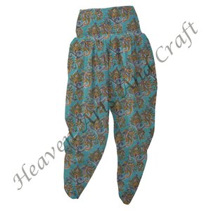 Pijama de algodón con estampado Floral de bloque de mano indio para mujer, pantalones largos de Patiala, ajuste cómodo para mujer, uso diario - Product Image 3