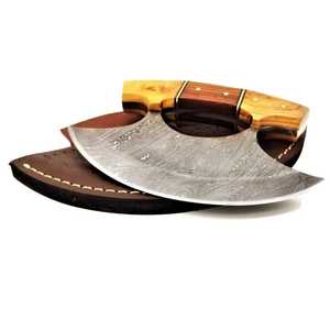 Couteau de Chef Ullu fait à la main personnalisé couteau de Chef de cuisine Ullu couteau de cuisine manche en bois d'olivier avec étui en cuir - Product Image 1