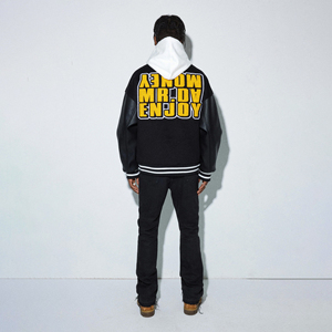 2024 Custom Design Men's Baseball Varsity Jacket Best Quality Embroidery Patch Full Sleeve Stand Collar Windproof Eco-Friendly - Product Image 4