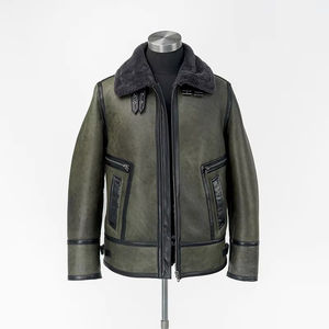 Nouvelle Arrivée 2026 – Blouson Bomber Homme en Peau de Mouton Naturelle Douce, Col Rabattu, Style Vintage Hiver – Meilleur Prix - Product Image 1