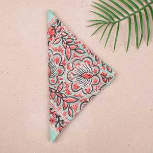 Pañuelo Boho de Algodón con Estampado de Bloques, Ligero, para el Cabello, para el Verano, para la Playa - Product Image 4