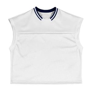 T-shirts sans manches en jersey maille ample et court pour hommes, de haute qualité, coupe oversize, tricotés, personnalisables, style streetwear, impression sérigraphique - Product Image 1