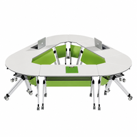 Bureau de formation modulaire combinable à roulettes, pliable et empilable, idéal pour l'éducation – Vente directe usine
