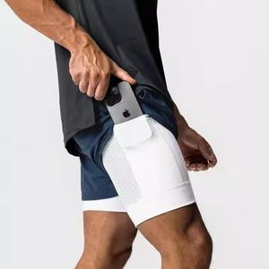 Pantalones cortos de entrenamiento de poliéster transpirable de alta calidad para hombre de fábrica OEM, ropa deportiva para gimnasio con logotipo personalizado, patrón sólido para deportes de carrera - Product Image 4