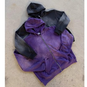 Conjunto Deportivo de Alta Calidad para Hombre, Pantalones Deportivos Acampanados y Sudadera con Capucha, Conjunto de Algodón con Cremallera y Pedrería - Product Image 6