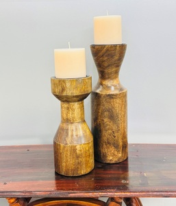 Bougeoir en bois naturel pour la décoration intérieure Bougeoirs de table pour fête de mariage Bougeoir pour Noël Bougeoir de luxe - Product Image 1