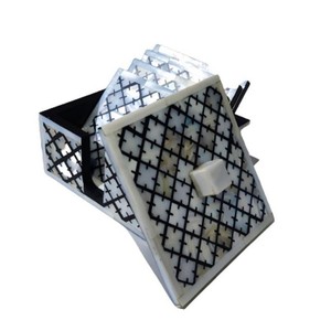 Sous-verre artisanal en nacre incrustée de motifs floraux Sous-verre en nacre de qualité supérieure Ensemble hôtels et restaurants - Product Image 5