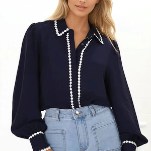 เสื้อเบลาส์ปักลายสไตล์โบโฮวินเทจสำหรับผู้หญิงเครื่องแต่งกายพื้นบ้านชาวโรมาเนียไซส์ใหญ่พิเศษทอฤดูร้อน/ฤดูหนาวผลิตในอินเดีย - Product Image 1