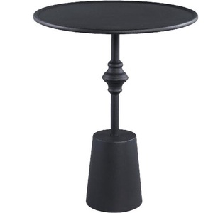 Table d'appoint élégante en aluminium avec dessus rond et socle pour meubles de salon et de chambre à coucher - Product Image 1
