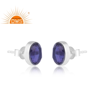 Vente chaude 925 Sterling Silver Naturel Doublet Améthyste Quartz Gemstone Boucle D'oreille Conception Personnalisée Fabricant De Bijoux - Product Image 3