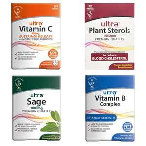 อัลตร้าวิตามินซี500มก. แท็บเล็ต60S ยังมีอยู่ใน VIT B Complex 60S SAGE 1000มก. 30วินาทีและสเตอรอลของพืช1500มก. 30วินาที - Product Image 1