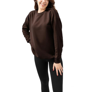 Sweat-shirt à capuche ample et décontracté pour femme, nouvelle mode, tricoté, couleur personnalisée sur le devant, 100% coton, hiver - Product Image 6