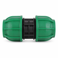 Raccord de compression double extrémité en PP R1001 pour irrigation agricole, PN12.5, connecteur de tuyau HDPE 20-110mm pour alimentation en eau