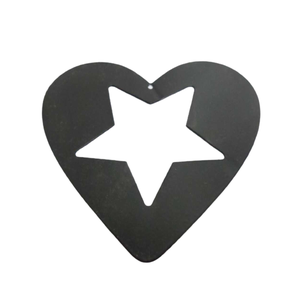 Ensemble de 2 cœurs suspendus en fer noir mat faits à la main personnalisés Décoration de maison de luxe Décoration murale Matériel pour PC Décoration de maison Grossiste - Product Image 1