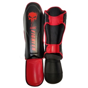 2023 dernière conception protège-tibia de haute qualité protège-tibia de boxe en cuir PU fait protège-tibia de boxe - Product Image 1
