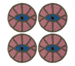 Premium Stylish Beaded Pineapple Shape 4-Piece Set Handcrafted Luxury Art India Embroidery Coaster Cuteness <b>Table</b> Tea <b>Promotions</b> - Product Image 4