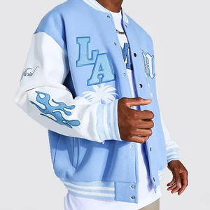 Hot Selling Customized Solid <b>Plain</b> Sports 2025 New Arrival Wholesale Blank <b>Varsity</b> Stand Collar 2025 Premium Design <b>Jacket</b> - Product Image 4