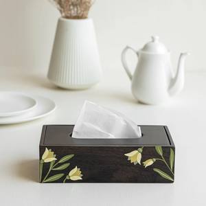 Boîte à mouchoirs en bois de manguier personnalisable, légère, 10 pouces x 5 pouces x 3 pouces, écologique, durable, design peint à la main, pratique pour un usage quotidien - Product Image 4