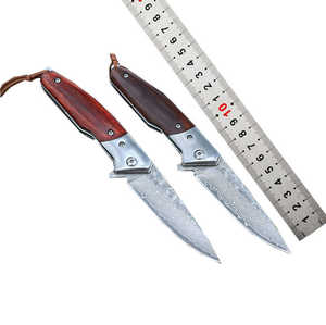 Nouveau beau couteau pliant de Camping en plein air en acier damas poignée G10 Portable - Product Image 5