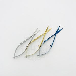 ขายดีกรรไกรสแตนเลสใบมีดตรงสำหรับฤดูใบไม้ผลิสีฟ้าทองเงินทำด้วยมือ - Product Image 3