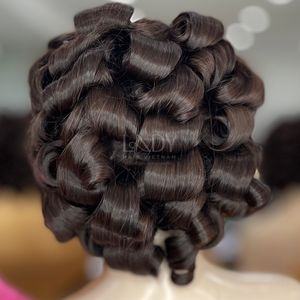 Super Double Drawn High Quality <b>Brown</b> Bouncy <b>Wig</b> Front Closure <b>Wig</b> Light <b>Brown</b> 100% Vietnamese Human Hair High Quality 2025 - Product Image 6