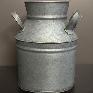 Lata de leche galvanizada antigua de primera calidad con asas rústicas, perfecta para cocinas, jardín al aire libre, cafetería, interiores de granja tradicionales - Product Image 1