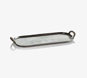 Grand plateau en métal plateau de service alimentaire forme rectangulaire fait à la main Top vente nouveauté fantaisie en aluminium coulé plateau de service - Product Image 4