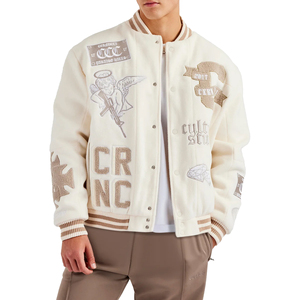 High Quality <b>Thin</b> Custom Logo Baseball Varsity <b>Jacket</b> for <b>Men</b> OEM Fashionable Loose Chenille Patches Winter Hot Sale High Street - Product Image 1