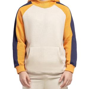 Grosir Hoodie blok warna pria dengan panel bahu kaus Pullover katun poliester dengan layanan OEM/ODM bulu dalam lembut - Product Image 3