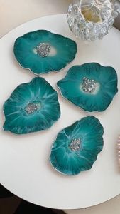 High Quality Customizable Round <b>Epoxy</b> <b>Resin</b> Tea Coaster in Multicolor <b>Resin</b> Crafts for Home Decor - Product Image 5