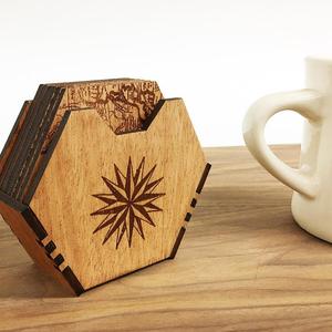 Clanbay dernier style caboteur en bois pétrifié porte-gobelet décoratif élégant pour thé et café produits d'usine tapis et tampons - Product Image 6