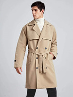 Nouveau Manteau Long en Laine Très Tendance pour Hommes, Qualité Supérieure, Collection Automne-Hiver, Vente en Gros