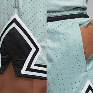 Unisex Mesh Basketball Shorts Light Blue Black White Trim Drawstring Elastic Waist Breathable Regular Fit Adult Sports Wear - Product Image 3
