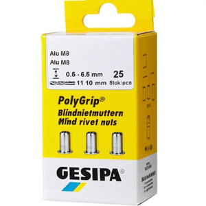 GESIPA น็อตยึดแบบ Blind Rivet PolyGrip พร้อมสแตนเลสสตีล M6 A2 25 ชิ้น ก้านรีเวท 9 มม. ความยาว 18 มม. - Product Image 3