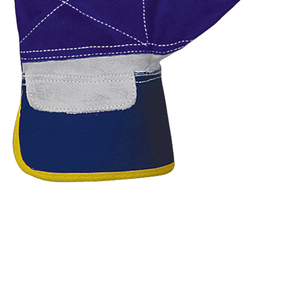 Gants de travail en cuir de vache fendu Poignet caoutchouté Gants de travail de sécurité de conception personnalisée en gros - Product Image 3