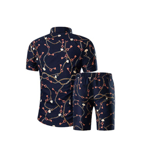 Costumes de plage hawaïens floraux décontractés pour l'été ensembles de chemises et de shorts à séchage rapide tissu léger idéal pour les activités de plage en plein air - Product Image 2