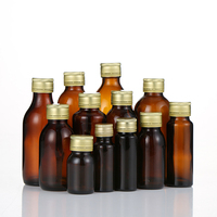 Botol Silinder Kaca Amber Tutup Sekrup Finishing Asam Terukir Logo Kustom Asal Shanghai-10ml/30ml/150ml/300ml Cairan Oral