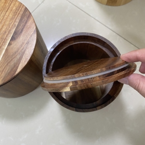 Secchiello per ghiaccio in <span class=keywords><strong>legno</strong></span> retrò a forma rotonda Premium - Product Image 2