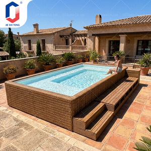 Piscina SPA Pequeña para Terraza con Asientos Tipo Sofá, Equipamiento Completo, Piscina de Relajación Exterior de Fibra de Vidrio - Product Image 3
