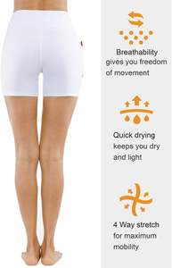 Pantalones cortos de entrenamiento de cintura alta para mujer diseñados para la transpirabilidad cuentan con una división de delfín y cintura elástica para descansar o hacer yoga - Product Image 5